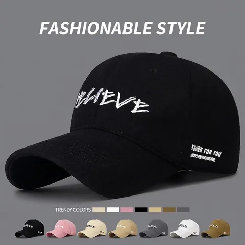 Casquette De Baseball En Coton Lavé Avec Broderie Believe Chapeau De Soleil Réglable Vintage Pour Hommes Et Femmes