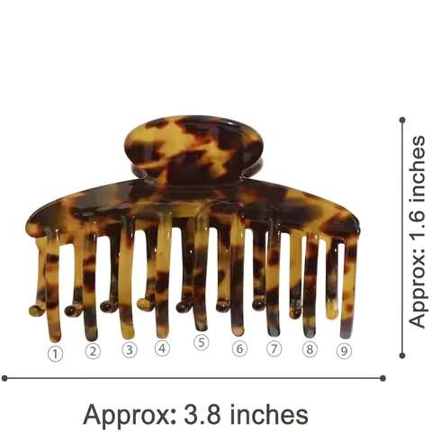 Pinza Para El Cabello De Acetato Con Estampado De Leopardo Carey Pasador Antideslizante Grande Vintage Para Mujeres
