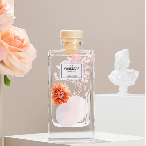 Reed Diffuser Eternal Dried Flowers Glass Container Wooden Stopper Room Air Freshener Long Lasting Home Fragrance