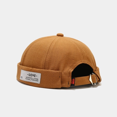 Berretto Docker Retrò Unisex Senza Tesa Cotone Canvas Miki Cappello Fibbia In Metallo Regolabile Streetwear