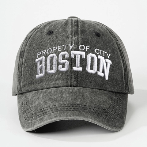 Gorra De Béisbol De Algodón Lavado Con Bordado De Boston Vintage Ajustable Protección Solar Sombrero Deportivo Exterior