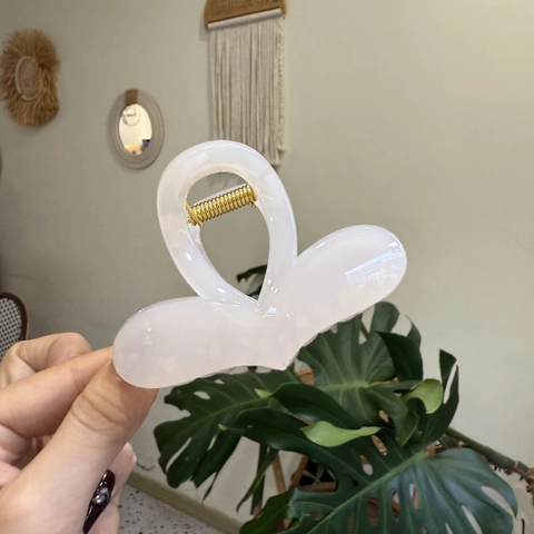 Pinza Para El Pelo Con Forma De Corazón Acetato Acrílico Garra Elegante Minimalista Hebilla Mariposa Para Mujer