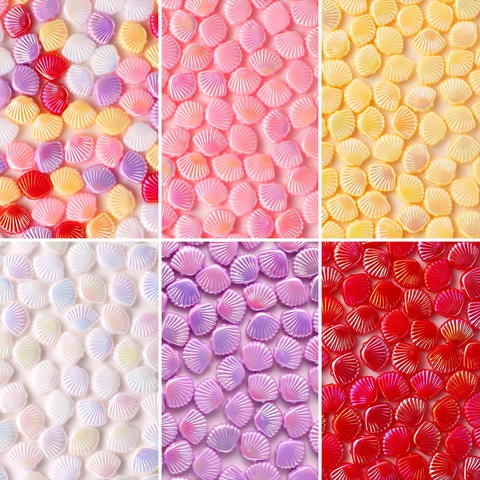 Shell Shape Beads ABS Imitation Artificial Pearl Luster Acrylic Loose Spacer Beads DIY Jewelry Making For Bracelet Necklace Colorful