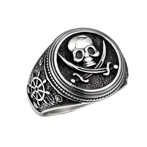 Totenkopf Piraten Ring Edelstahl Strass Vintage Gothic Punk Hip Hop Mode Schmuck Für Männer