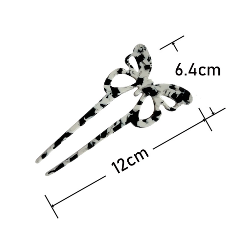 Palo De Pelo De Mariposa Acetato Horquilla En Forma De U Horquilla De Pelo Hueca Doble Diente Carey Patrón De Mármol Mujeres Retro Elegante