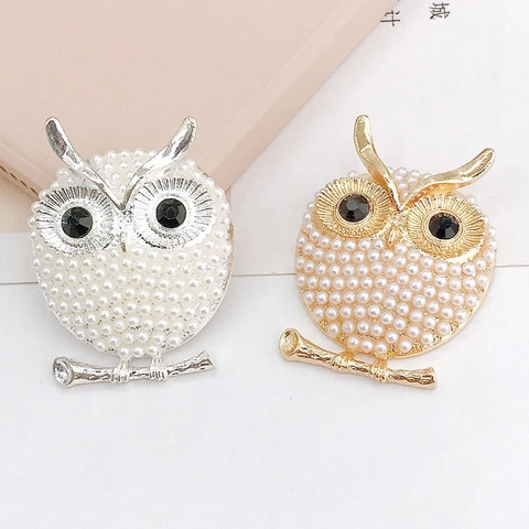 Ciondoli Gufo Lega Perla Artificiale Rhinestone DIY Creazione Gioielli Accessori Decorazione Cover Telefono Pendente Animale Stile Vintage
