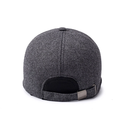 Herren Winter Baseballkappe Wolle Fischgrätenmuster Warm Winddicht Mit Ohrenklappen Verstellbar Lässig Outdoor Sport