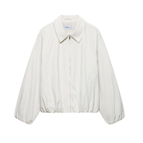 Γυναικεία Casual Μονόχρωμη Ζακέτα Bomber Με Φερμουάρ Μινιμαλιστική Γιακάς με Στροφή Ελαστικές Μανσέτες Πεσμένοι Ώμοι Παλτό
