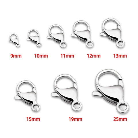 Polished Stainless Steel Lobster Clasp For DIY Necklace Bracelet Jewelry Making Findings Connector Non-Fading High Quality