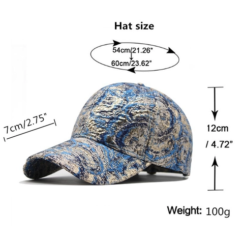 Vintage Floral Jacquard Baseball Cap Metallic Embroidery Hip Hop Sun Hat Adjustable Outdoor For Women Men