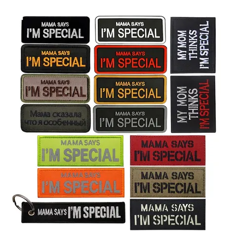 Mama Says I'm Special Morale Patches Tattico Gancio E Anello Riflettente Luminoso PVC Ricamo Bracciali Decorazione