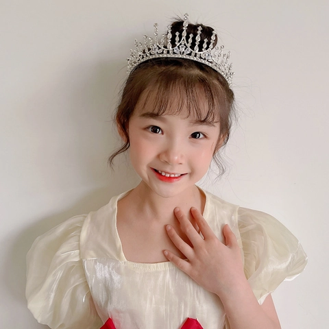 Prinzessin Krone Tiara Stirnband Legierung Strass Kunstperle Schmetterling Dekor Mädchen Haarschmuck Für Geburtstag Party