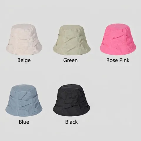 Sombrero De Pescador Mujer Algodón Lino Transpirable Plegado Protección Solar Verano Estilo Japonés Plegable Color Sólido