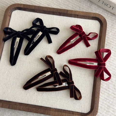 Fermagli Per Capelli Con Fiocco In Velluto Per Donna Forcine In Nastro Vintage Accessori Per Capelli Dolci Per Ragazze