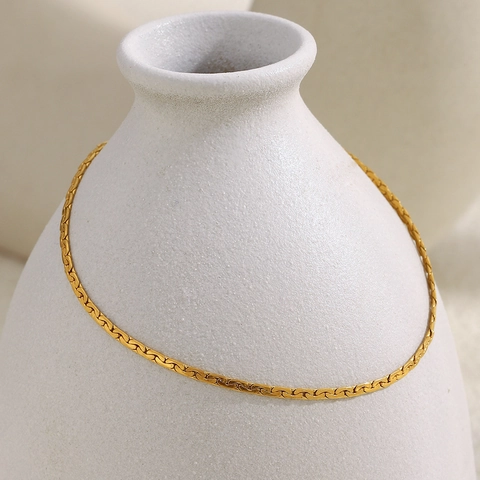 Minimalistische 18K Vergoldete Edelstahl Flache Schlangenkette Fußkettchen Für Frauen Hip Hop Punk Stil Schmuck