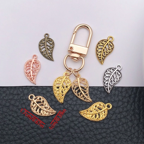 Hollow Leaf Pendants Alloy Metal Charms For DIY Jewelry Making Bracelet Earring Findings Multi Color Natural Style