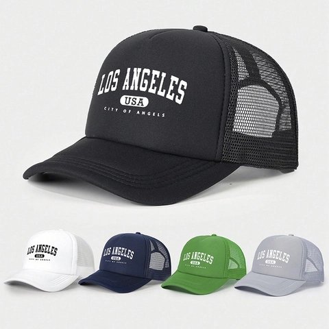Cappello Trucker Rete Da Baseball Stampa Los Angeles USA Traspirante Regolabile Protezione Solare Esterno Stile Urbano