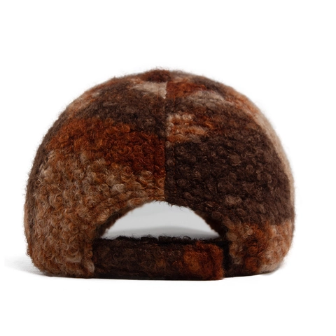 Cappello Da Baseball In Lana Di Agnello Blocchi Di Colore Plaid Berretto Peluche Invernale Caldo Vintage Regolabile Donna