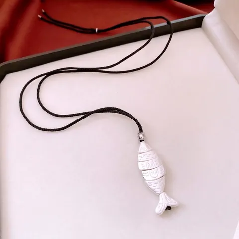 Retro Vis Hanger Ketting Koper Lange Trui Ketting Gesegmenteerd Bionisch Ontwerp Minimalistische Sieraden Voor Dames Elegant