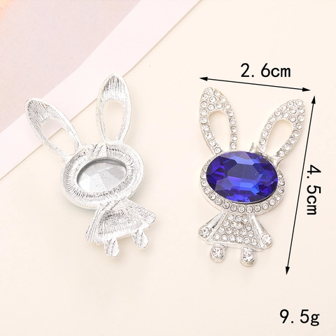 Rabbit Gemstone DIY Charms Rhinestone Zinc Alloy For Phone Case Shoe Decoration Cartoon Shiny Accessories