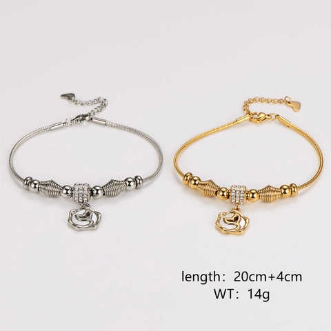 Pulsera De Cadena De Serpiente De Acero Inoxidable Con Dije De Corazón Y Cola De Ballena Nácar Joyería Elegante Para Mujer