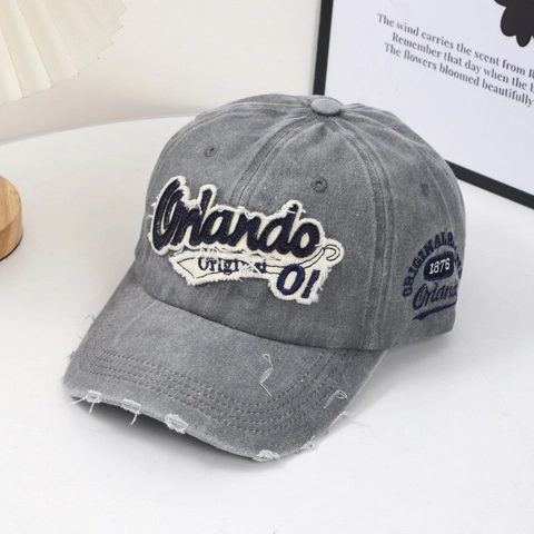 Berretto Da Baseball Vintage In Cotone Lavato Con Ricamo Lettera Orlando Protezione Solare Cappello Sportivo