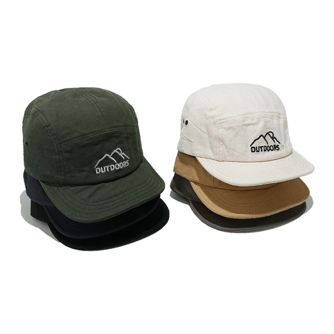 Cappello Da Campeggio A Cinque Pannelli In Cotone Visiera Corta Morbida Ricamo Montagna Outdoors Berretto Da Baseball Regolabile Per Uomo Donna