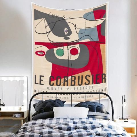 Polyester Wall Tapestry Modern Abstract Art Print Vintage Poster Style Hanging Cloth For Bedroom Living Room Decor
