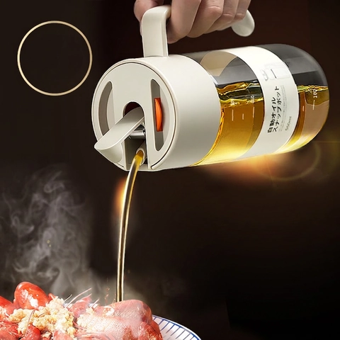 Botella Dispensadora De Aceite Automática Por Gravedad Vidrio Antigoteo Boca Ancha Estilo Japonés Contenedor Cocina