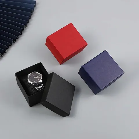Scatola Regalo per Orologi di Alta Qualità Minimalista Coperchio E Base Quadrata Scatola per Gioielli Con Cuscino per Confezione Orologio Collana Ciondolo