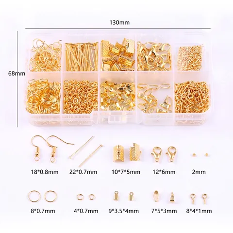 Jewelry Making Supplies Kit DIY Earring Accessories Alloy Lobster Clasps Open Jump Rings Hooks Pliers Tweezers Beading Wire Findings