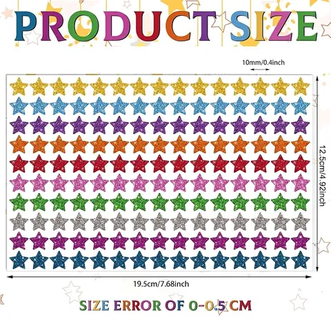 Adesivi A Stella Luccicanti Multicolore Autoadesivi Per Scrapbooking DIY Ricompensa In Classe Decorazione Per Feste Cancelleria