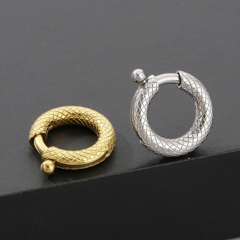 Edelstahl Rund Karabinerverschluss Schlangentextur Schmuckverbinder Für DIY Armband Halskette Zubehör