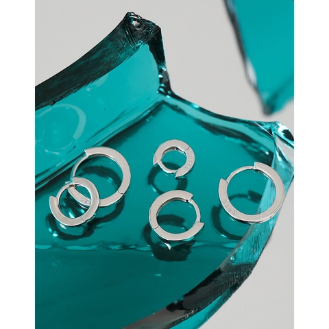 Orecchini A Cerchio In Argento Sterling 925 Minimalisti Geometrici Lucidati Tondi Huggie Fibbia Per Donna Elegante