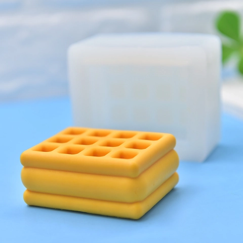 Waffelform Silikonform Für DIY Handgefertigte Kerze Seife Harz Handwerk Gitter Flexibel Antihaft Kuchen Dekoration Tool