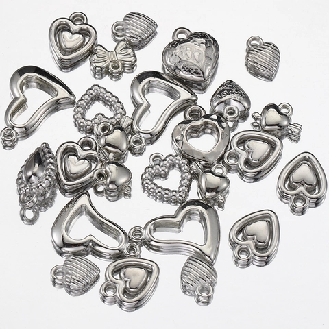 Pendentifs Coeur Et Noeud Argenté Style Vintage Y2K Pour Colliers Bracelets Accessoires De Création De Bijoux Artisanaux