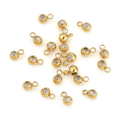 Connettore per Perline Stopper in Acciaio Inossidabile Con Interno in Silicone Oro Argento Fai da te Posizionamento Cursore