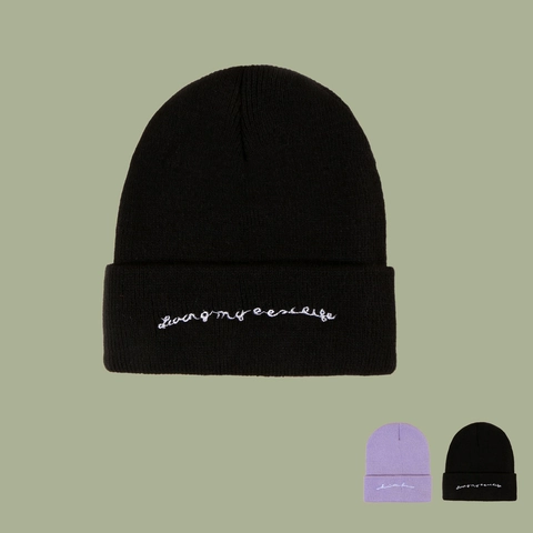 Berretto In Maglia Caldo Acrilico Lettera Ricamata Risvolto Inverno Casual Skull Cap Unisex