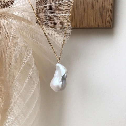 Barock Süßwasserperle Anhänger Halskette 925 Sterlingsilber Kette Für Damen Eleganter Vintage Unregelmäßige Perle Halsschmuck
