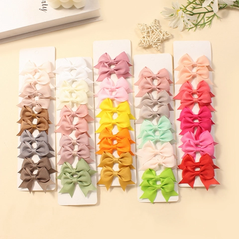 Mollette Per Capelli Con Fiocco In Nastro Grosgrain Fatte A Mano Colore Solido Accessori Dolci Per Bambini Neonati