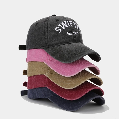 Casquette De Baseball En Coton Lavé Rétro Broderie Lettres Ajustable Respirant Sport Extérieur Chapeau Soleil