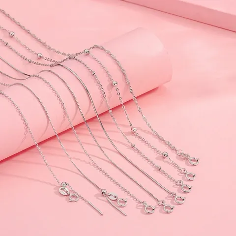 925 Sterling Zilveren Ketting Ketting Voor Vrouwen Minimalistisch Verstelbaar Doos Slang Kruis Singapore Watergolf