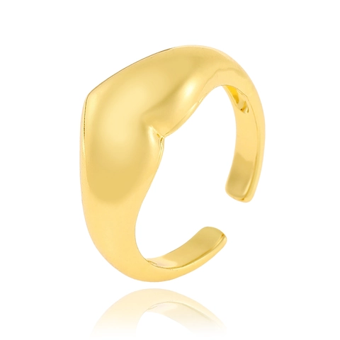 Anelli Regolabili Geometrici Da Donna Rame Placcato Oro 18K Minimalista Intrecciato Ondulato Catena Gioielli Di Moda