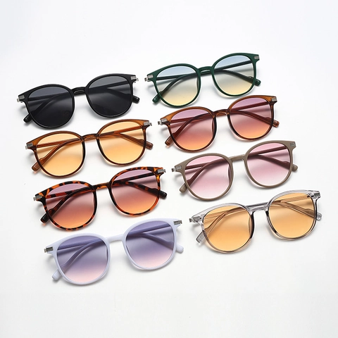 Runde Große Rahmen Sonnenbrille Für Damen PC Rahmen AC Gläser UV400 Schutz Mode Retro Reise Party Brillen