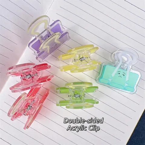 Clip Per Appunti In Acrilico Colorate Con Espressioni Di Cartoni Animati Per Ufficio Scuola Cancelleria Carina