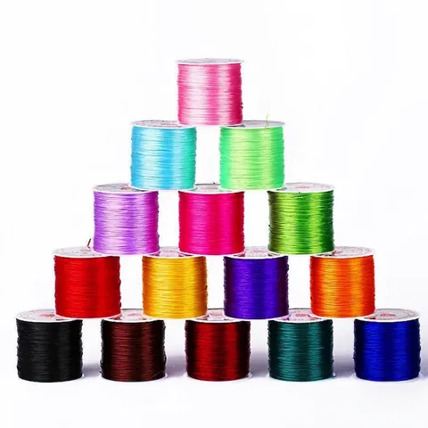 Flat Elastic Crystal String Beading Cord Colorful Stretchy Polyurethane Thread For DIY Jewelry Bracelet Necklace