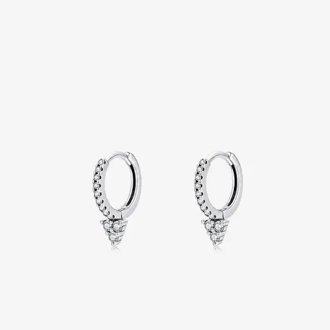 Orecchini A Cerchio In Argento Sterling 925 Zirconia Cubica Triangolare Orecchini Pendenti Geometrici Gioielli Minimalisti Donna