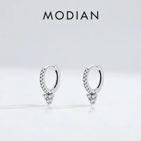 Orecchini A Cerchio In Argento Sterling 925 Zirconia Cubica Triangolare Orecchini Pendenti Geometrici Gioielli Minimalisti Donna