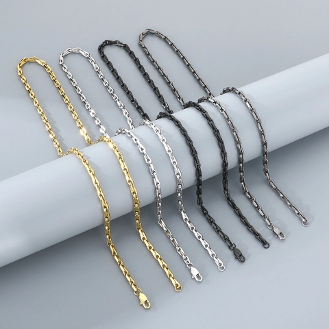 Ensemble De Bijoux Collier Et Bracelet Pour Hommes Chaîne Épissée Rétro En Acier Inoxydable Style Punk Cadeau
