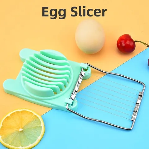 Trancheur à Oeufs Manuel Coupe Fil En Acier Inoxydable Base Plastique PP Pour Oeufs Durs Fraises Champignons Fruits Ustensile De Cuisine